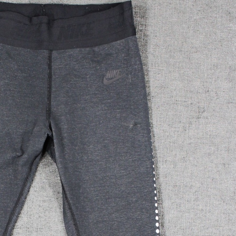 Nike Womens‎ Heather Gray Perforated Side Dot Leggings Stirrup Cut Out Small